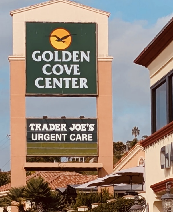 Golden Cove Center sign at the plaza