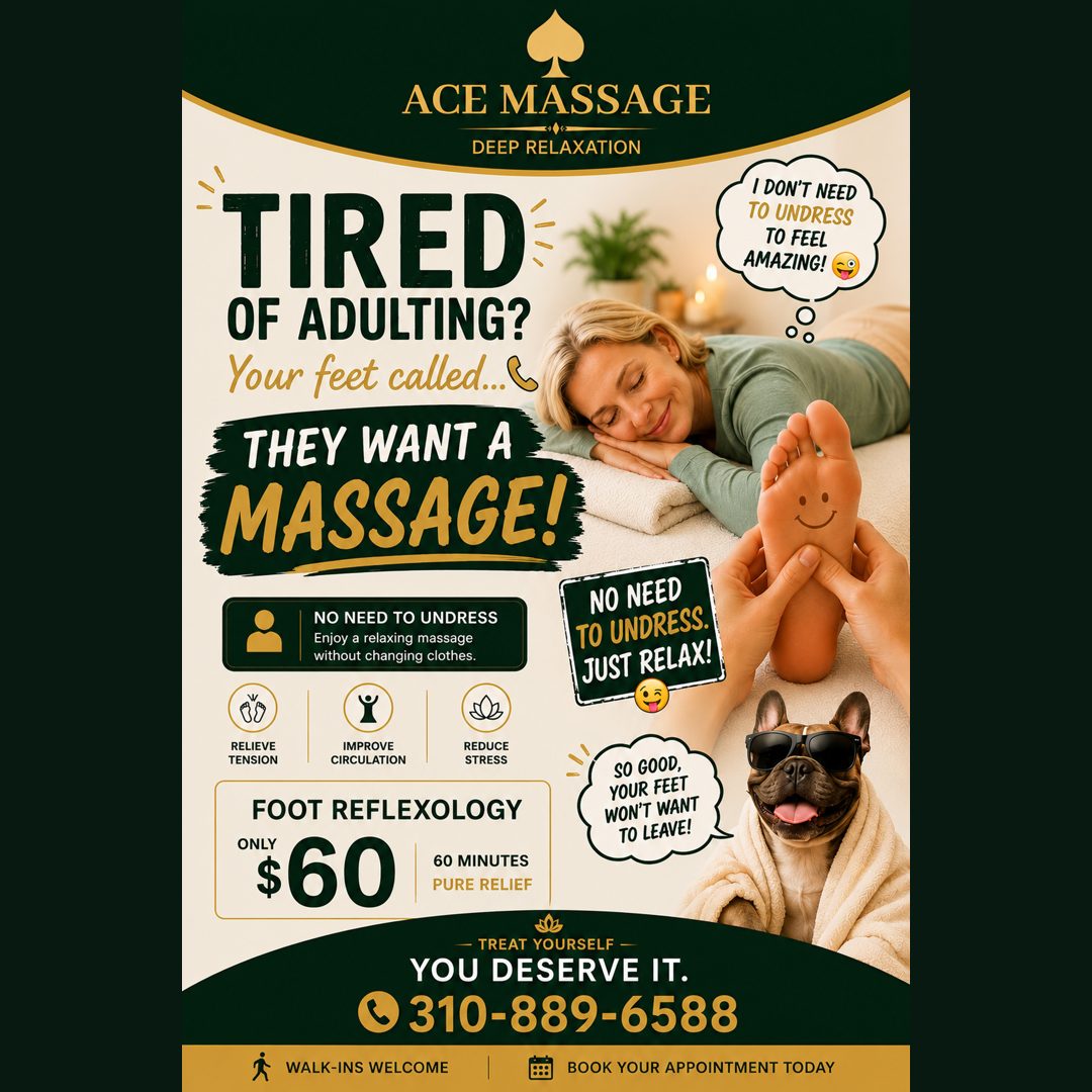 Funny foot reflexology dog poster